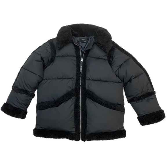 Urban Outfitters Borg Trim Puffer Jacket in Black Size Small - Picture 4 of 11